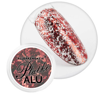 Nail art vlokken aluminium rood nr. 5