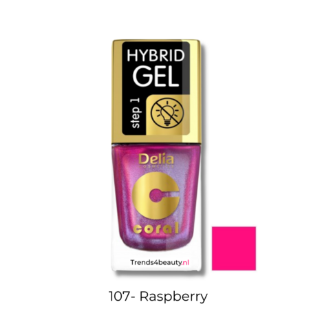 Delia - Hybrid gel nagellak - 107 Raspberry
