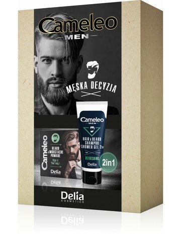 Cameleo men baard set met haar en baardshampoo 150ml en baard pomade 50ml